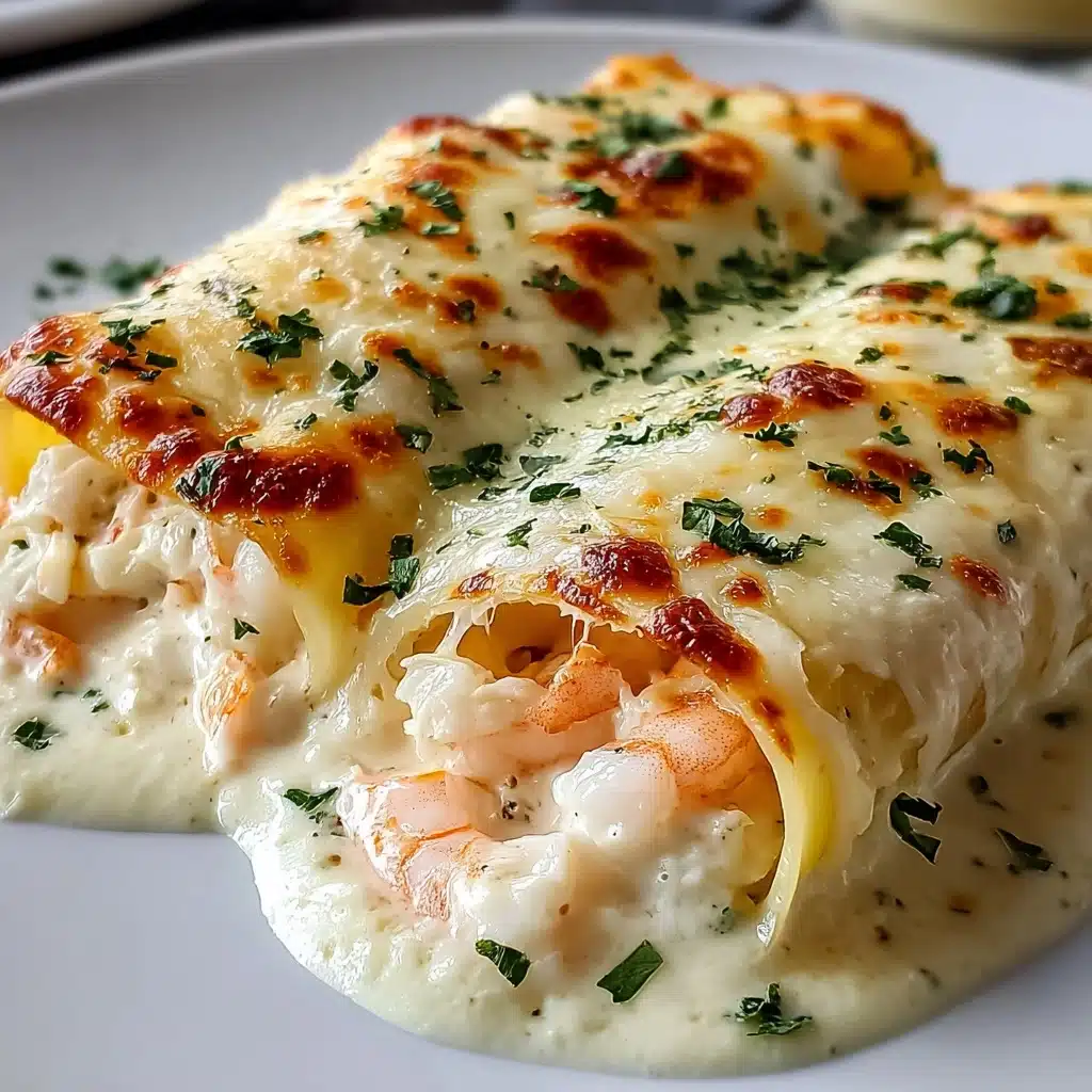 Shrimp & Crab Alfredo Lasagna Roll-Ups You’ll Crave Recipe - Recipe Image