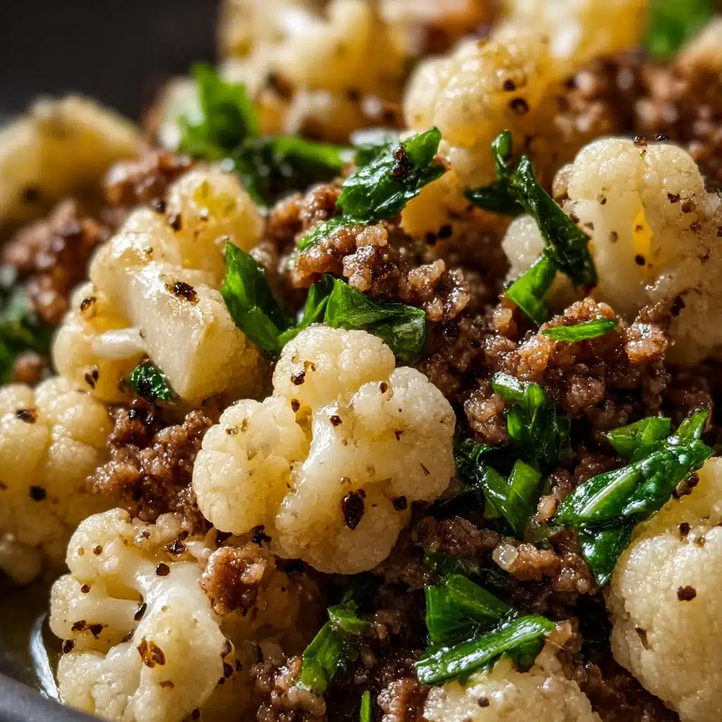 Garlic Butter Ground Turkey with Cauliflower Skillet Recipe