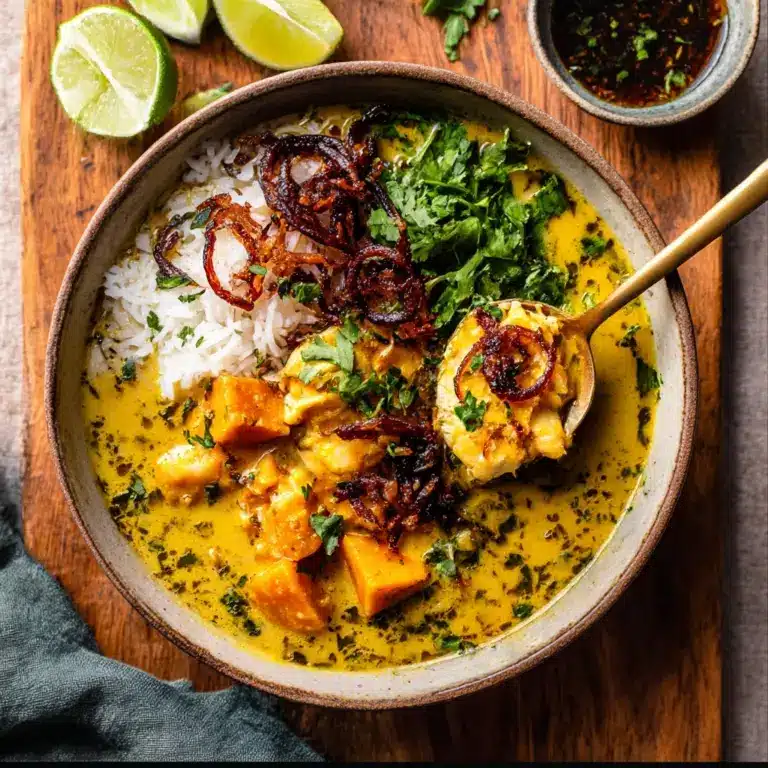 Chicken Curry with Crispy Shallot Basil Oil Recipe