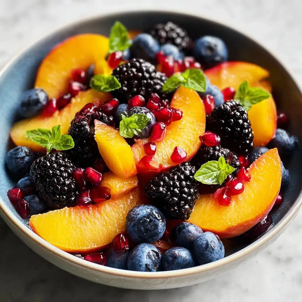 Honey Lime Basil Peach Fruit Salad Recipe - Recipe Image