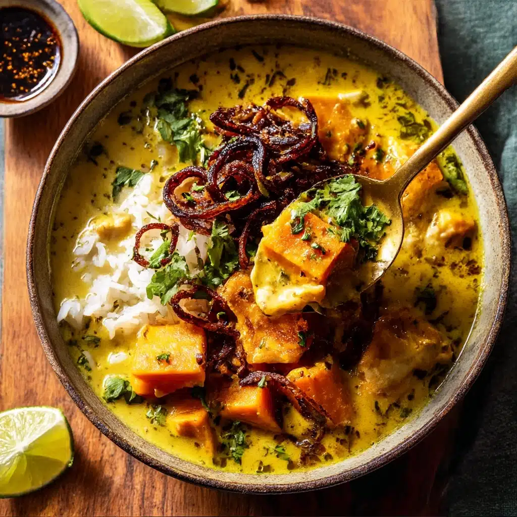 Chicken Curry with Crispy Shallot Basil Oil Recipe