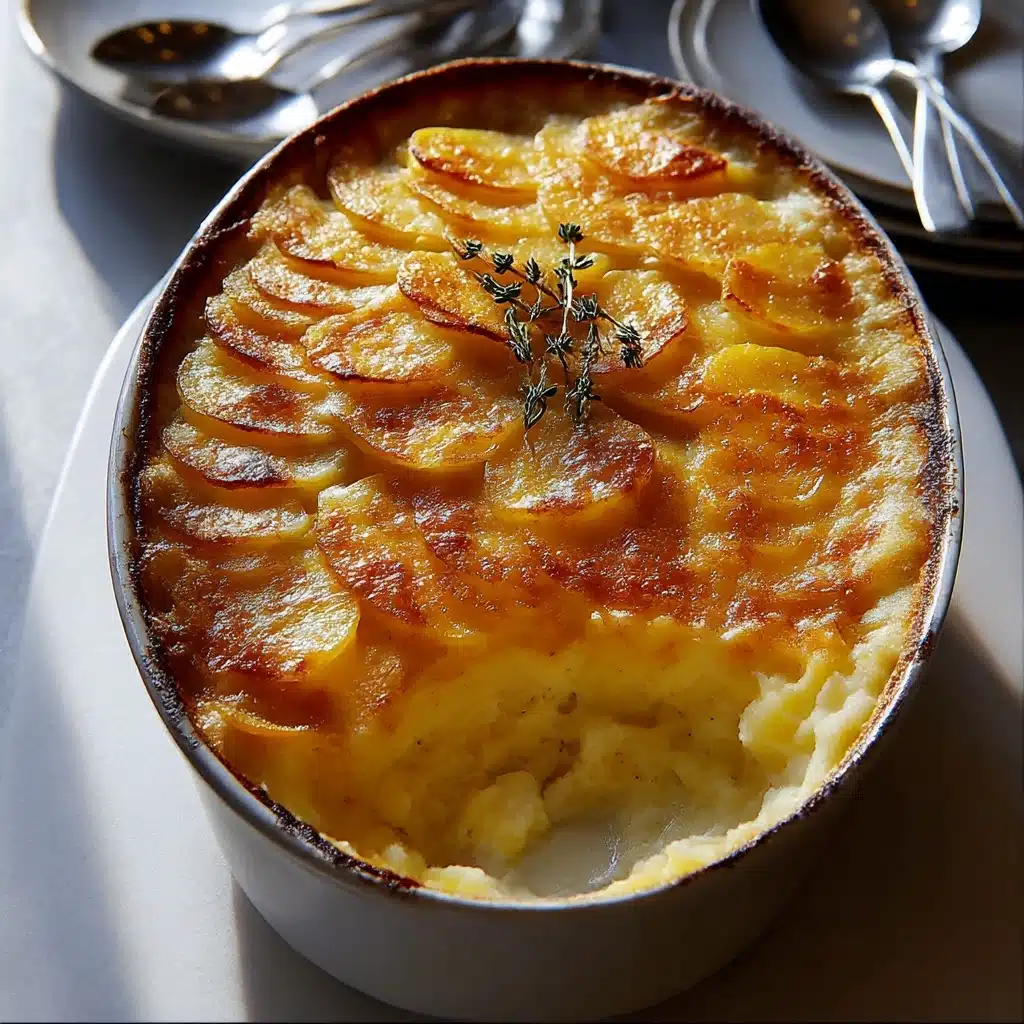 Cheesy Garlic Potatoes Gratin – Easy & Creamy Recipe - Recipe Image