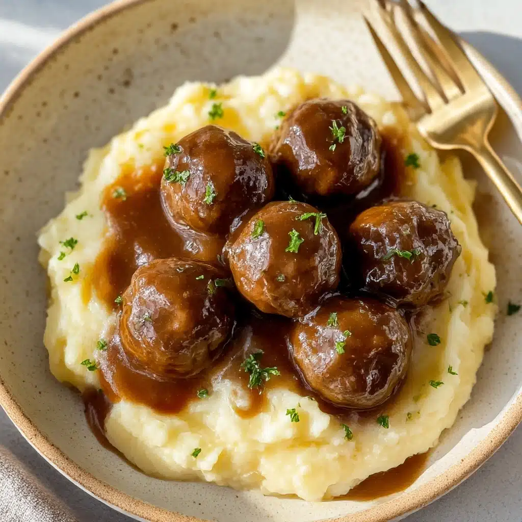 Tasty Slow Cooker Salisbury Steak Meatballs Recipe - Recipe Image