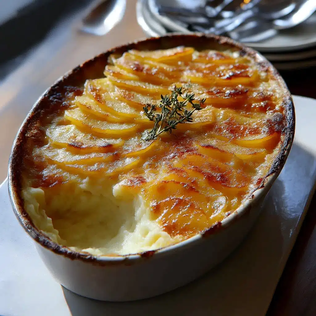 Cheesy Garlic Potatoes Gratin – Easy & Creamy Recipe - Recipe Image
