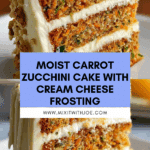 Moist Carrot Zucchini Cake with Cream Cheese Frosting Recipe