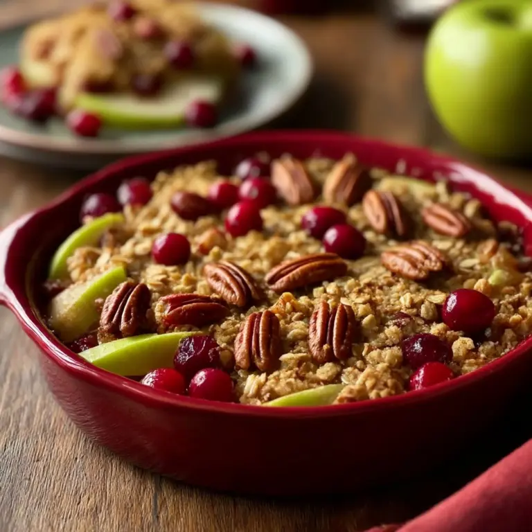 Spiced Cranberry Apple Crumble With Pecan Topping Recipe