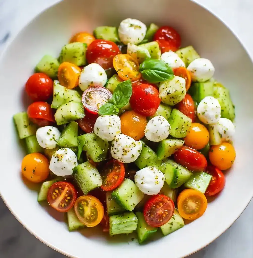 Tomato Cucumber Mozzarella Salad Recipe