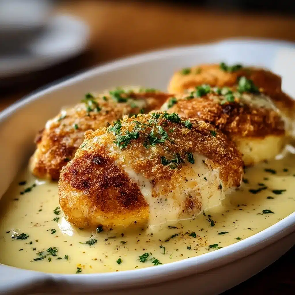 Chicken Pillows with Creamy Parmesan Sauce for Cozy Nights Recipe - Recipe Image