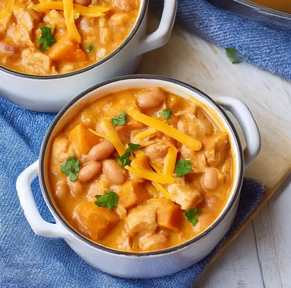 White Cheddar Apple Chicken Chili Recipe