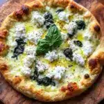 Greek Roasted Garlic Spinach White Pizza Recipe