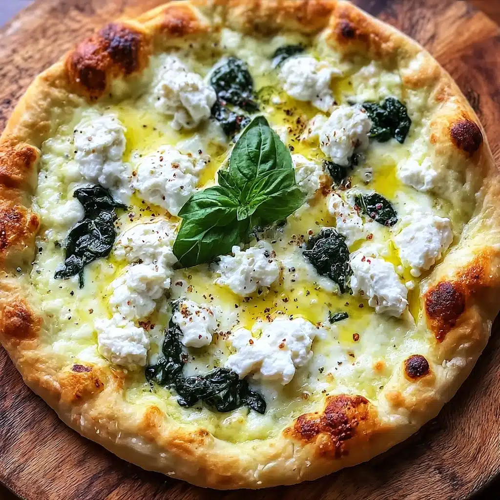 Greek Roasted Garlic Spinach White Pizza Recipe - Recipe Image