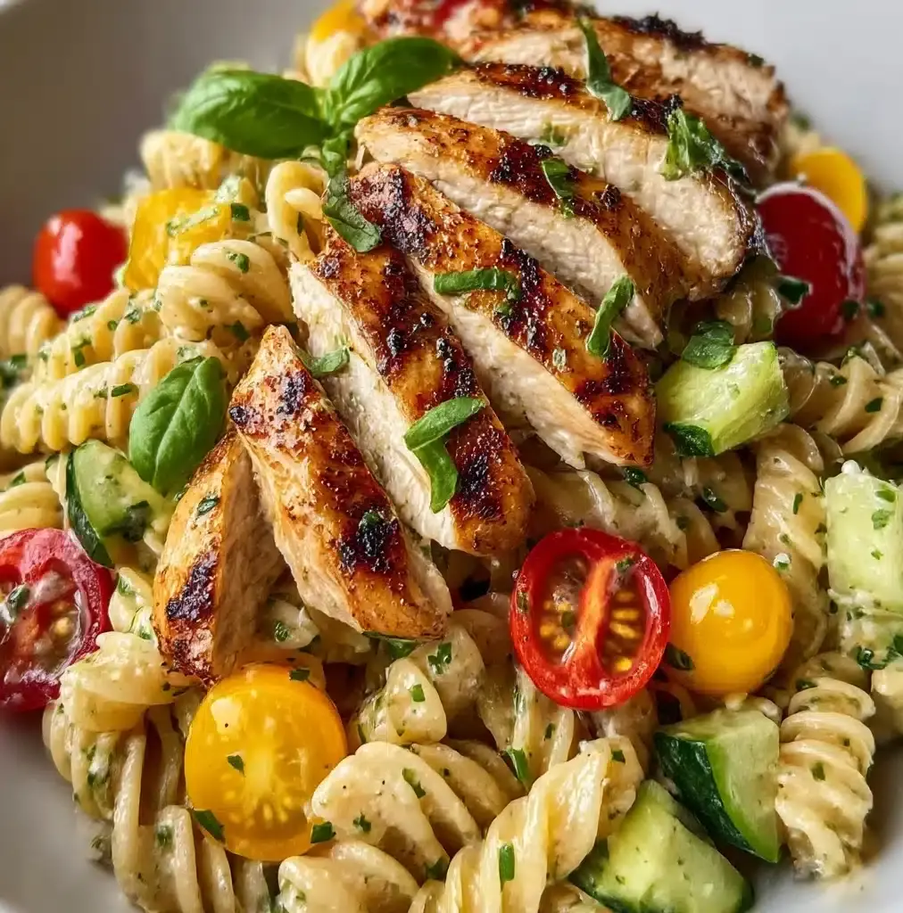 Grilled Chicken Pasta Salad with Balsamic Vinaigrette