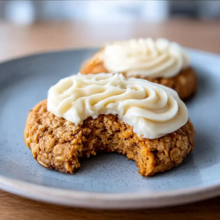 Soft Chewy Pumpkin Oatmeal Cookies Maple Frosting Recipe