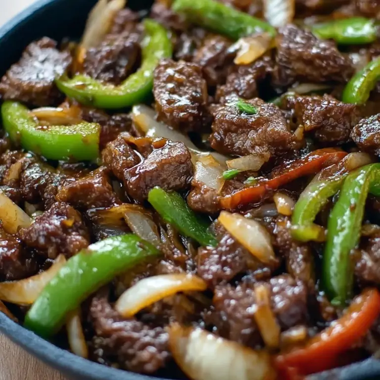 Sizzling Chinese Pepper Steak with Onions Recipe