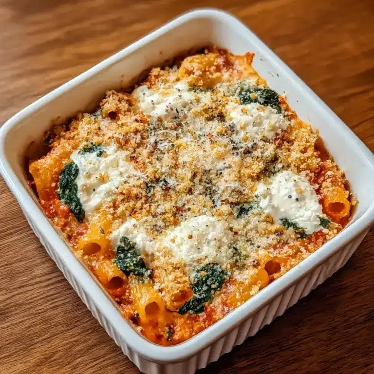 Baked Rigatoni with Spinach and Ricotta Recipe