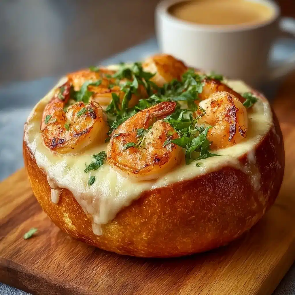 Stuffed Seafood Soup Bread Bowl Recipe - Recipe Image
