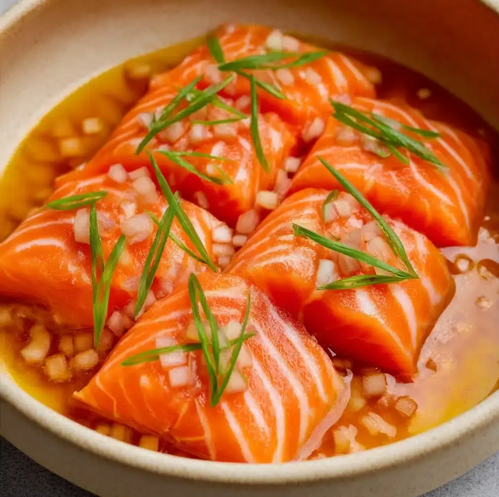 Salmon Crudo with Citrus Soy Dressing Recipe