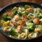 Easy Creamy Tortellini with Chicken and Broccoli Recipe