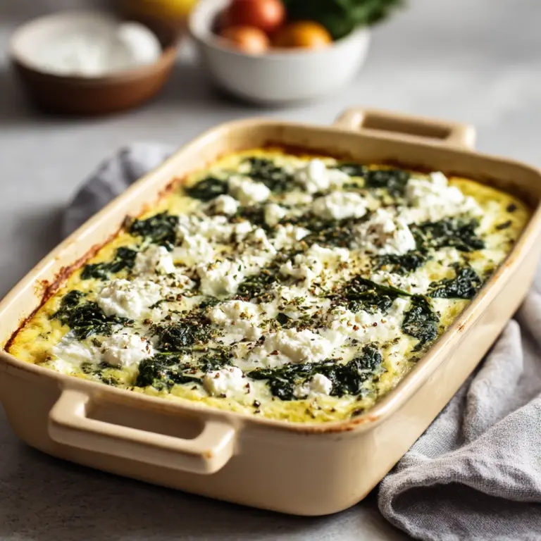 Keto Spinach and Feta Casserole Recipe