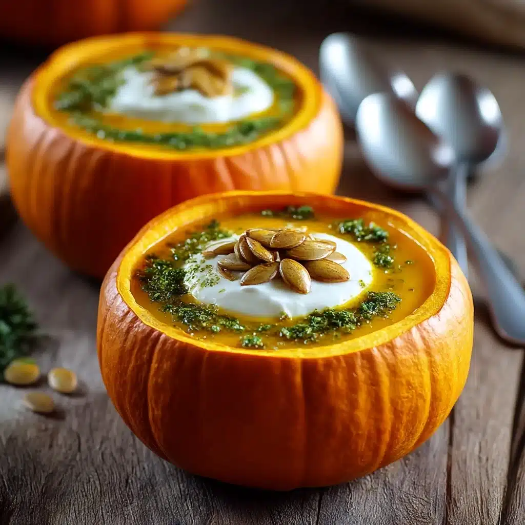 Roasted Garlic Sage Pesto Pumpkin Soup  - Recipe Image