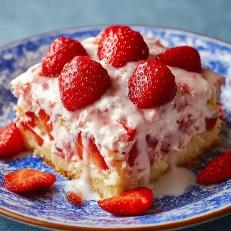 Strawberry Honeybun Cake with Strawberry Cream Icing Recipe