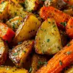 Garlic Herb Roasted Potatoes, Carrots, and Zucchini Recipe