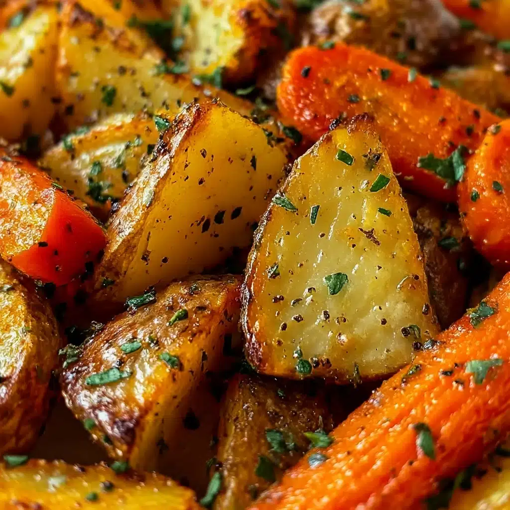 Garlic Herb Roasted Potatoes, Carrots, and Zucchini Recipe - Recipe Image