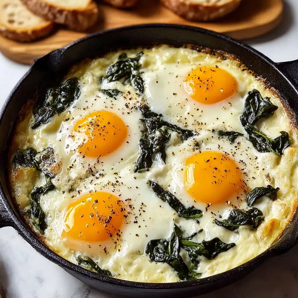 Spread the spinach mixture evenly in the baking dish or ramekins Recipe - Recipe Image