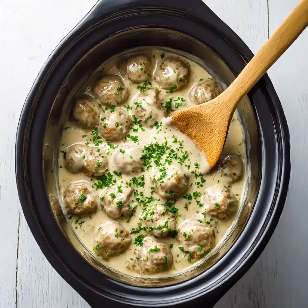 Crockpot Swedish Meatballs with Creamy Gravy Recipe - Recipe Image