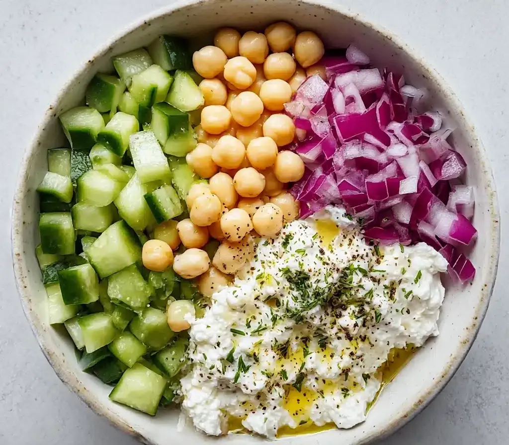Cottage Cheese and Chickpea Salad Recipe
