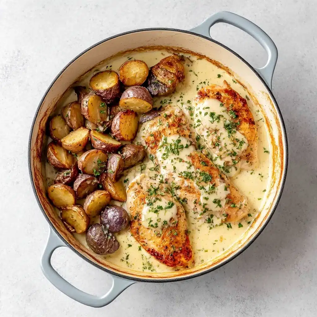 Chicken and Potatoes with Dijon Cream Sauce Recipe - Recipe Image