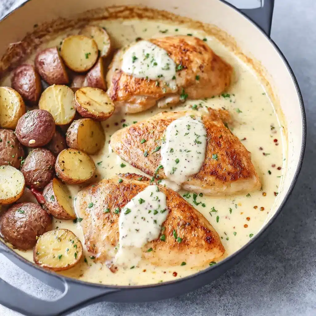Chicken and Potatoes with Dijon Cream Sauce Recipe - Recipe Image