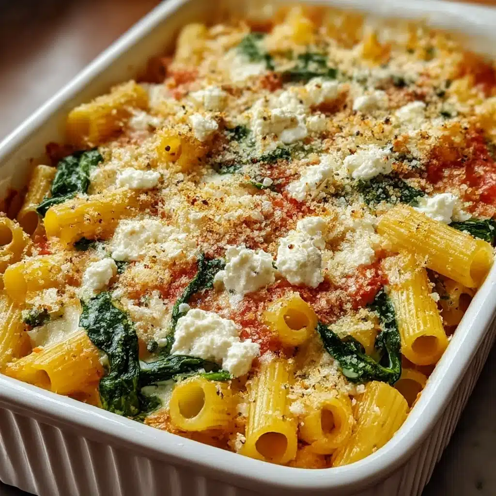 Baked Rigatoni with Spinach and Ricotta Recipe - Recipe Image