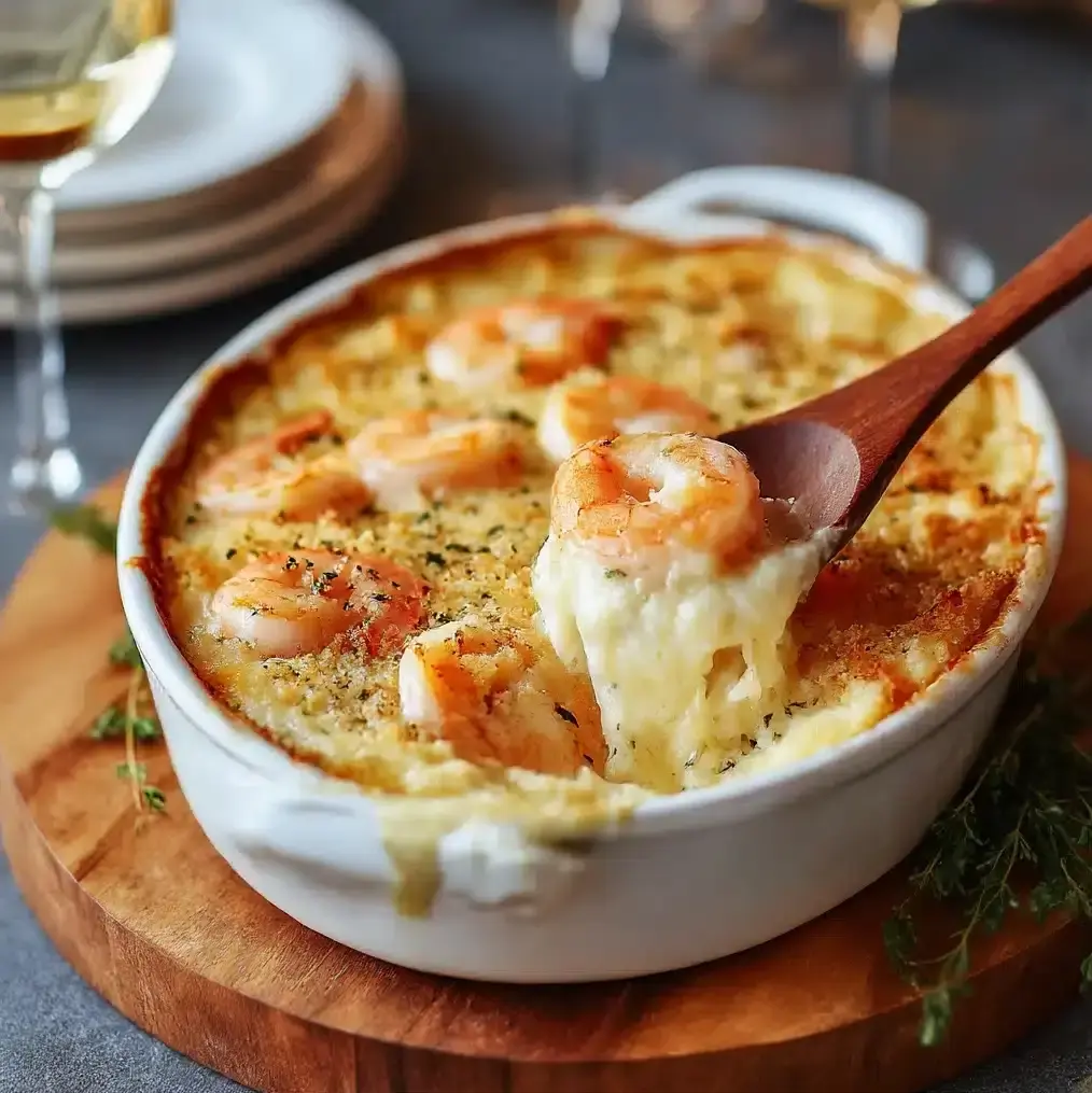 Keto Garlic Shrimp Au Gratin