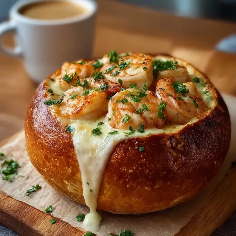 Stuffed Seafood Soup Bread Bowl Recipe