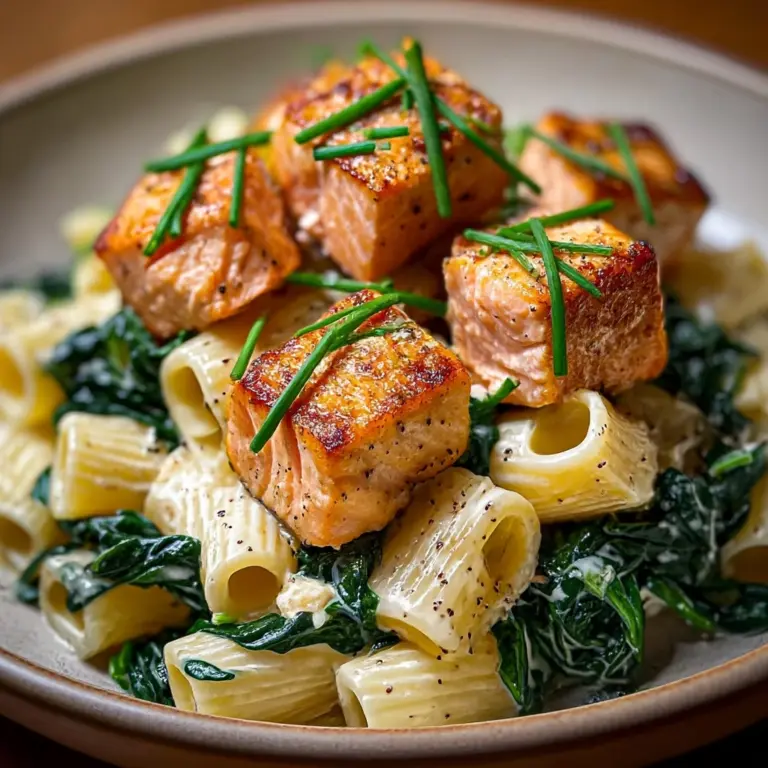Salmon Spinach Pasta Dish
