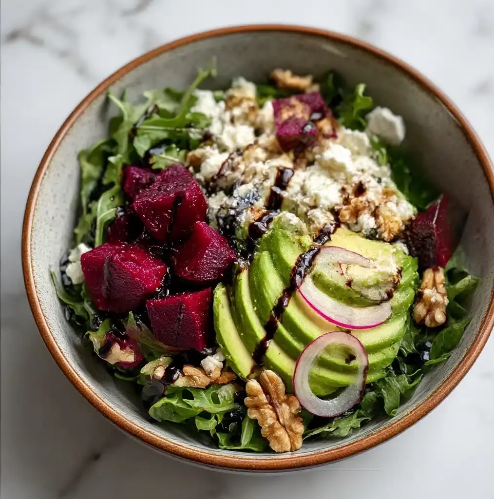 Roasted Beet & Arugula Salad with Feta and Walnuts Recipe