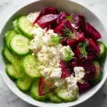 Vibrant Beet Feta Salad with Cucumber and Dill Recipe