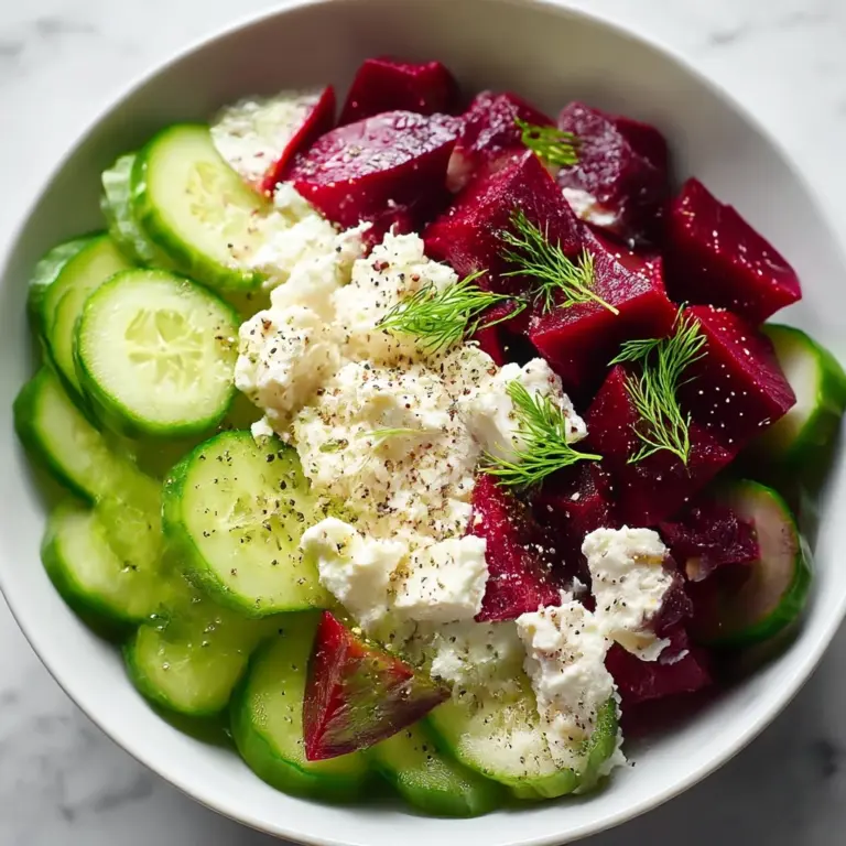Vibrant Beet Feta Salad with Cucumber and Dill Recipe