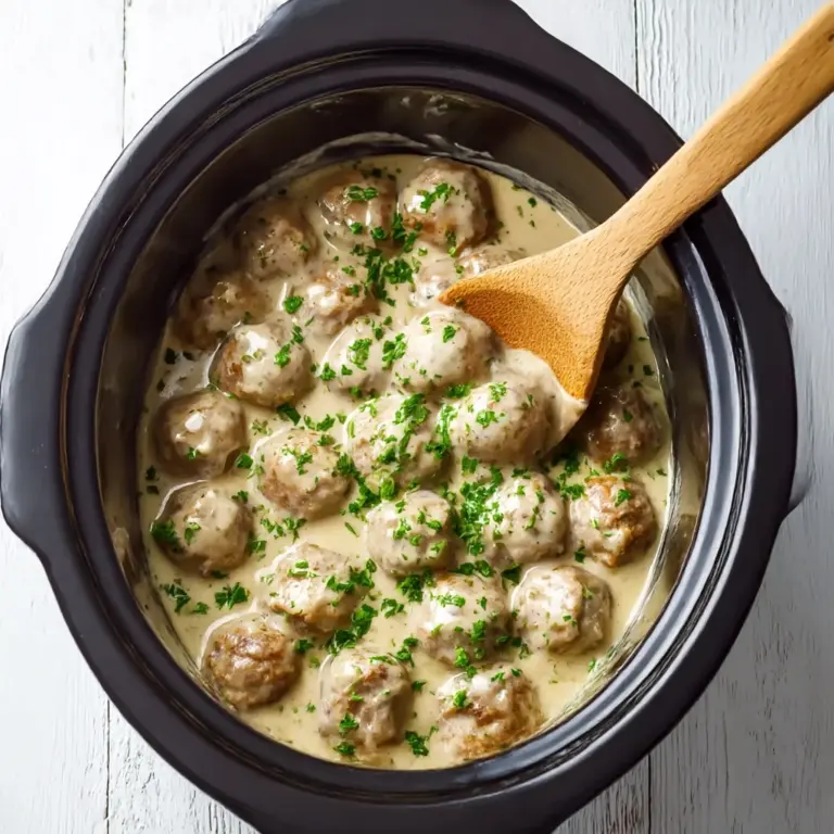 Crockpot Swedish Meatballs with Creamy Gravy Recipe
