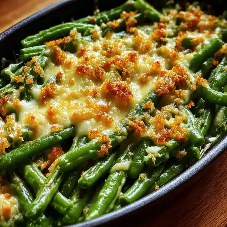 Cheesy Garlic Green Beans Recipe