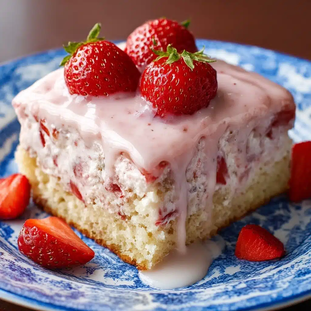 Strawberry Honeybun Cake with Strawberry Cream Icing Recipe - Recipe Image