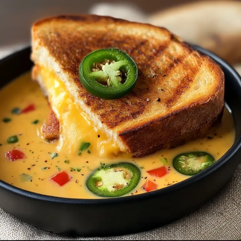 Spicy Jalapeño Popper Soup with Grilled Cheese Dippers Recipe