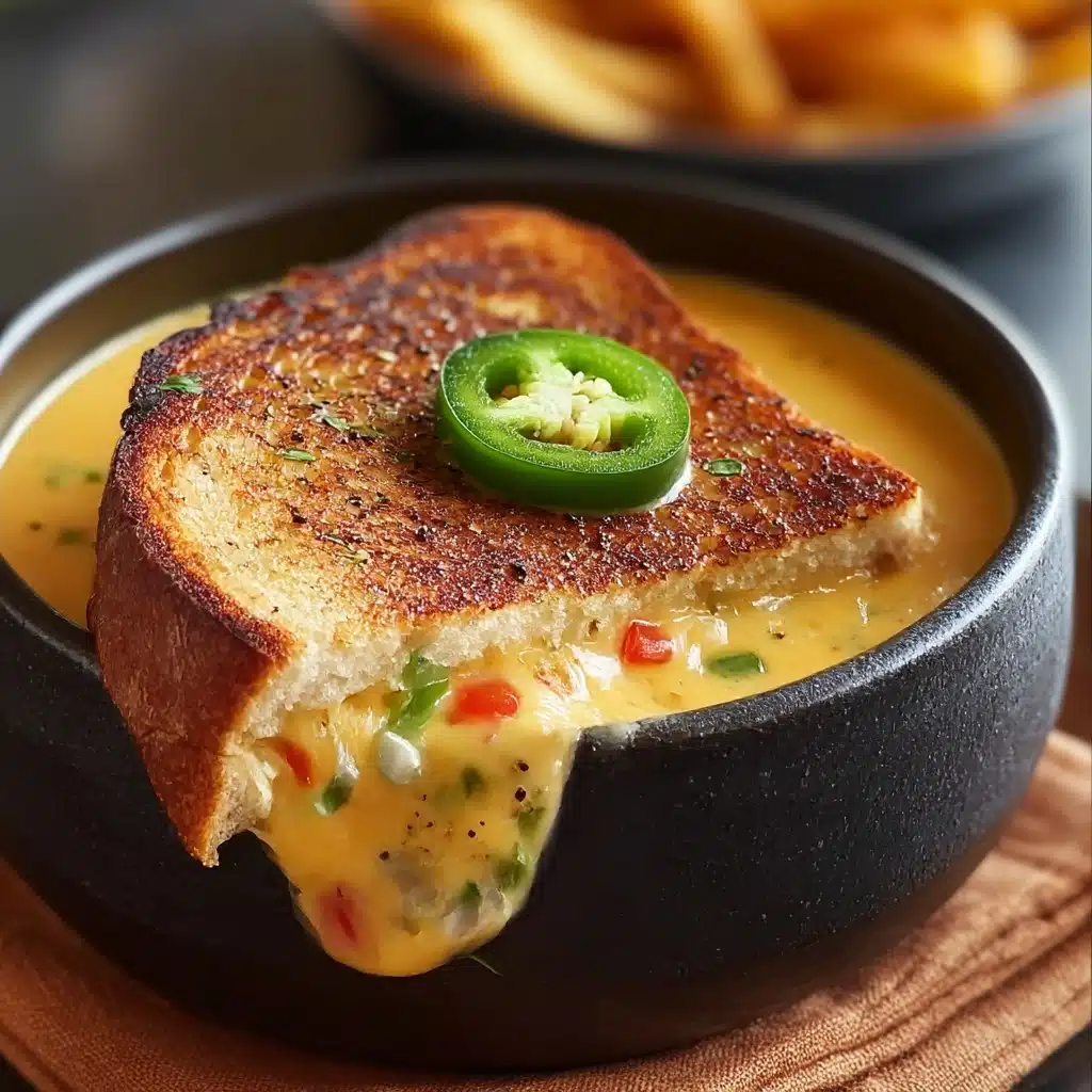 Spicy Jalapeño Popper Soup with Grilled Cheese Dippers Recipe - Recipe Image
