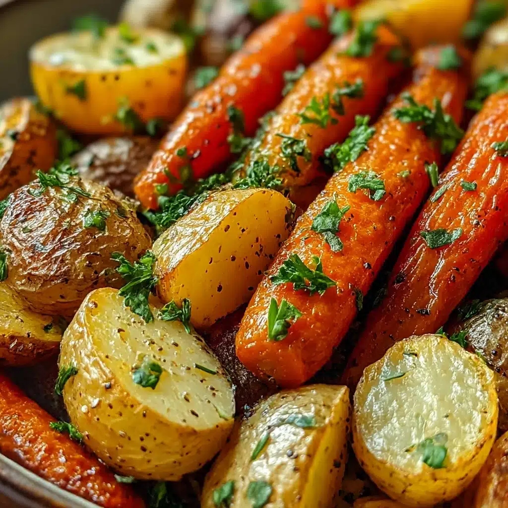 Garlic Herb Roasted Potatoes, Carrots, and Zucchini Recipe - Recipe Image
