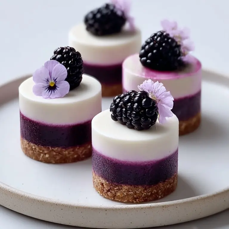 Mini Blackberry Mousse Cakes for Elegant No-Bake Indulgence Recipe