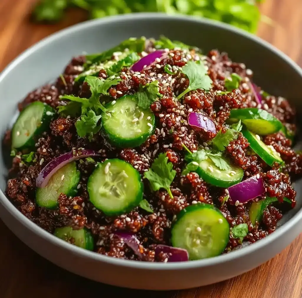 Spicy Keto Korean Beef with Cucumber Salad is Delightful Recipe