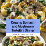 Creamy Tortellini with Spinach and Mushrooms Recipe