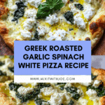 Greek Roasted Garlic Spinach White Pizza Recipe
