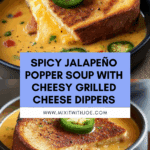 Spicy Jalapeño Popper Soup with Grilled Cheese Dippers Recipe